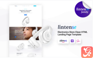 Lintense Headphones - Electronics Store Clean HTML Landing Page Template
