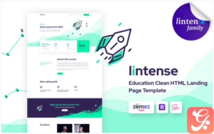 Lintense Course - Education Clean HTML Landing Page Template