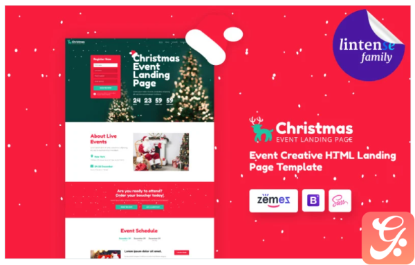 Lintense Christmas - Winter Holiday HTML Landing Page Template