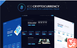 ICO Cryptocurrency Bitcoin Landing Page Template