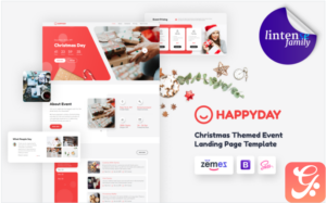 HappyDay - Christmas Themed Event Landing Page Template