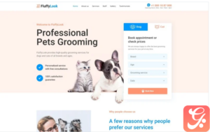 FluffyLook - Pet Grooming Clean Landing Page Template