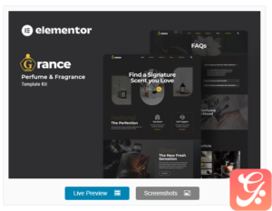 Grance - Perfume & Fragrance Elementor Template Kit