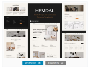 Hemdal - Interior Design & Architecture Elementor Template Kit