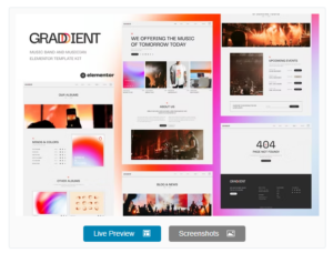 Graddient - Music Band & Musician Elementor Template Kit