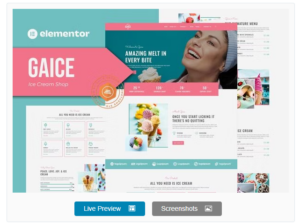 Gaice - Ice Cream Shop Elementor Template Kit