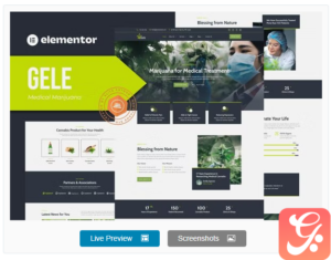 Gele - Medical Marijuana & Medicine Elementor Template Kit