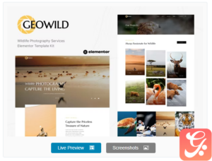 Geowild - Wildlife Photography Services Elementor Template Kit