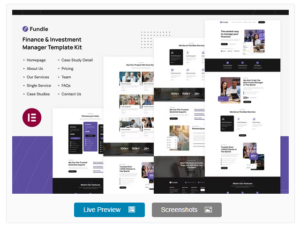 Fundle - Finance & Investment Manager Elementor Template Kit