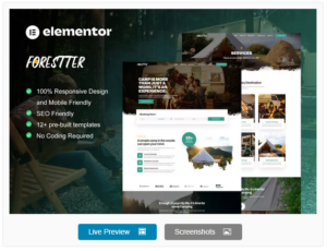 Forestter - Camping & Adventure Elementor Template Kit