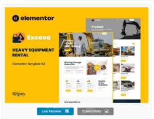 Excava - Heavy Equipment Rental Elementor Template Kit