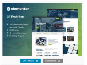 Electriton - Electric Vehicle & Charging Station Elementor Pro Template Kit