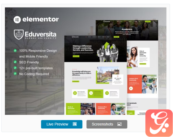 Eduversita - University & College Elementor Template Kit