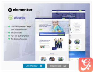 Cleanie - Cleaning Service Company Elementor Template Kit