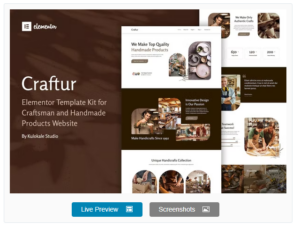 Craftur - Craftsman & Handmade Products Elementor Template Kit