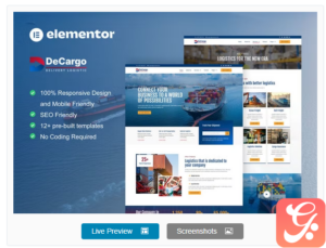 DeCargo - Logistics & Transportation Services Elementor Template Kit