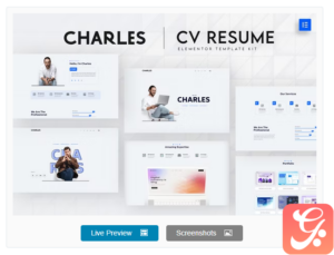 Charles - CV Resume Elementor Template Kit