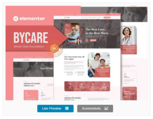 Bycare - Senior Care Foundation Elementor Template Kit