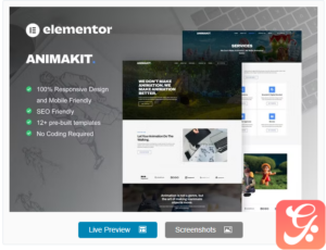 Animakit – Animation Studio Elementor Pro Template Kit