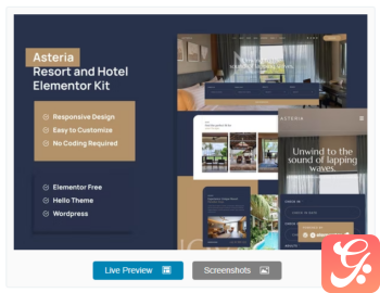 Asteria – Resort & Hotel Elementor Template Kit