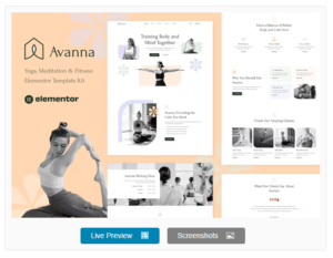 Avanna – Yoga, Meditation & Fitness Elementor Template Kit