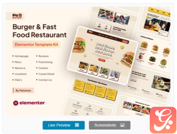 BigBurger – Burger & Fast Food Restaurant Elementor Template Kit