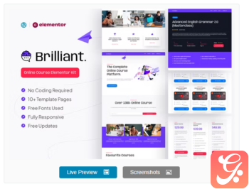 Brilliant – Online Course Elementor Pro Template Kit