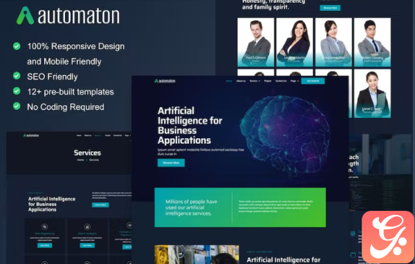 Automaton Artificial Intelligence Technology Services Elementor Template Kit