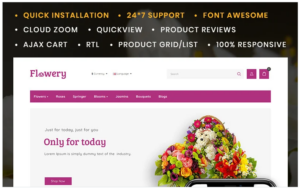 Flowery Flowers Store OpenCart Template