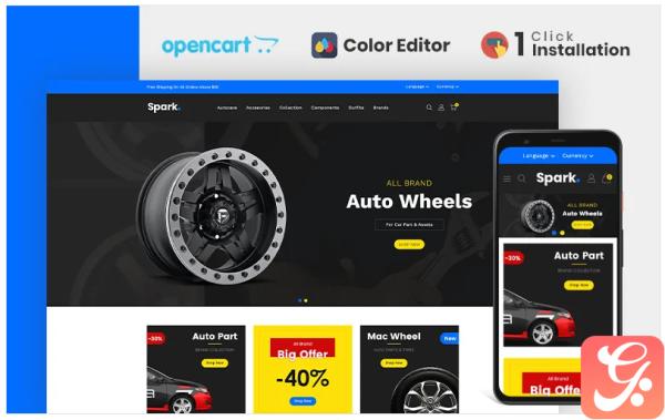 Spark Auto Parts Store OpenCart Template