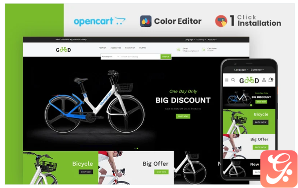 Good Bicycle Store OpenCart Template
