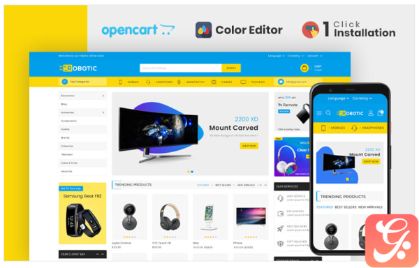 Robotic Electronics Store OpenCart Template