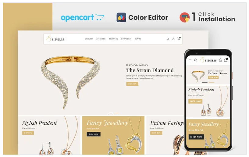 Fidelis Jewellery Store Opencart Theme