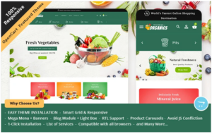 Organic Opencart Responsive Theme for Online Grocery Store