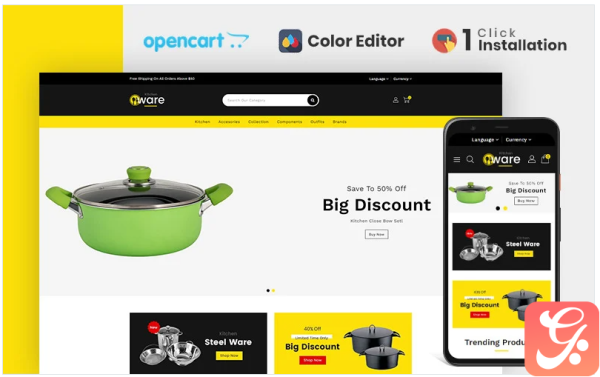 Kitchenware Accessories Store OpenCart Template