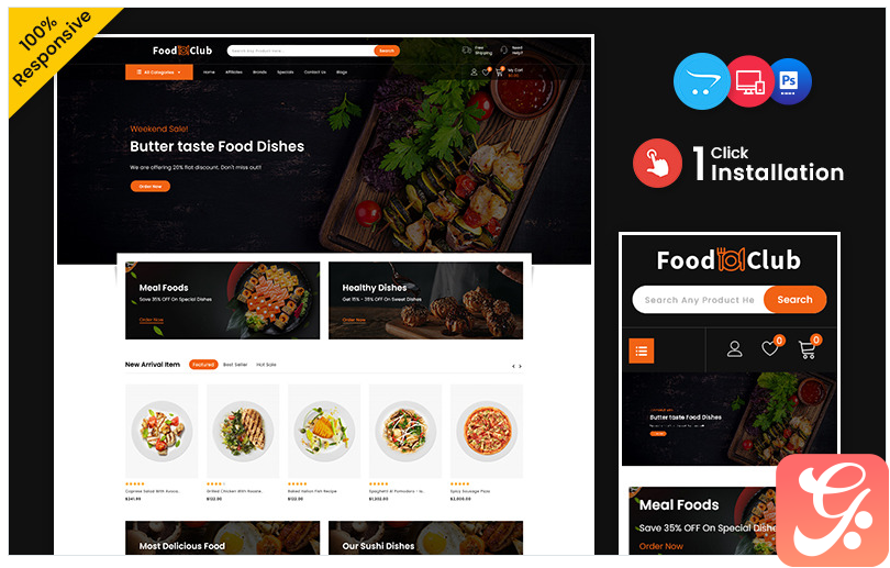 Foodclub – Food and Restaurant Multipurpose Responsive OpenCart Store