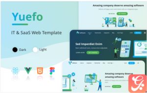 Yuefo - React Vue HTML Figma IT SaaS App Landing Page Template