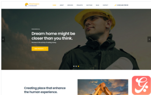 Washington Construction Building Landing Page HTML Template