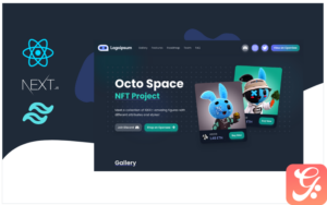 Octo Space - React NFT Project Landing Page + NextJS + TailwindCSS