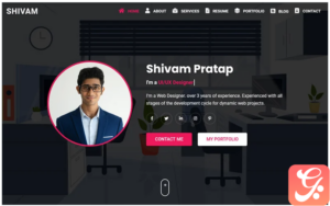 Shivam - Personal Portfolio and Resume/CV Landing page Template