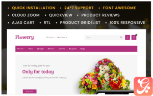 Flowery Flowers Store OpenCart Template