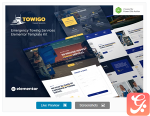 Towigo – Emergency Towing Services Elementor Template Kit