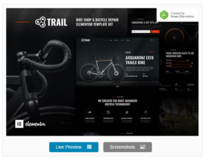 Trail – Bike Shop & Bicycle Repair Elementor Template Kit
