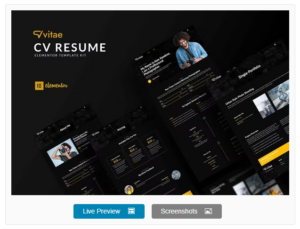 Vitae - CV Resume Elementor Template Kit