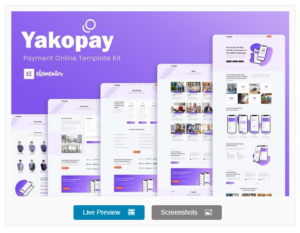 Yakopay - Online Payment App Elementor Template Kit