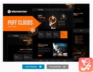 Puff Clouds - Vape Store Elementor Template kit
