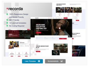 Recorda - Recording & Music Studio Elementor Template Kit