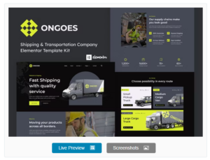 Ongoes - Shipping & Transport Company Elementor Template Kit