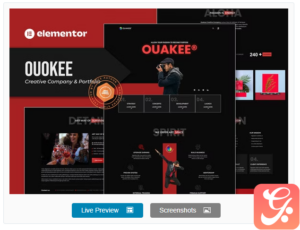 Ouakee - Creative Company & Professional Portfolio Elementor Template Kit