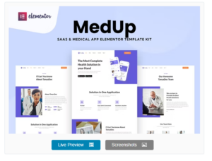 MedUp - Medical SaaS Elementor Template Kit